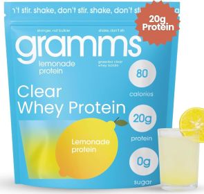 GRAMMS Clear Protein Powder, containing 20g of protein, suitable for both men and women | Lactose-free, grass-fed whey isolate protein, gluten-free