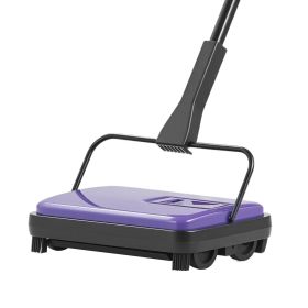 VEVOR Carpet Sweeper Manual, Floor Sweeper with 300 ml Dustbin Capacity Easy to Empty, 6.7 inch Cleaning Width for Home Office Carpets Pet Hair Dust (Shell Color: Purple Black)