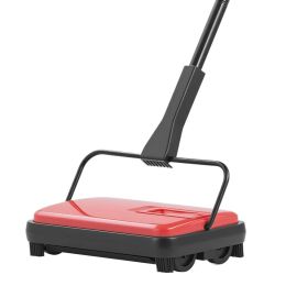 VEVOR Carpet Sweeper Manual, Floor Sweeper with 300 ml Dustbin Capacity Easy to Empty, 6.7 inch Cleaning Width for Home Office Carpets Pet Hair Dust (Shell Color: Red and Black)