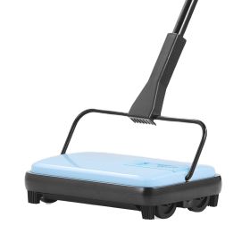 VEVOR Carpet Sweeper Manual, Floor Sweeper with 300 ml Dustbin Capacity Easy to Empty, 6.7 inch Cleaning Width for Home Office Carpets Pet Hair Dust (Shell Color: Blue Black)